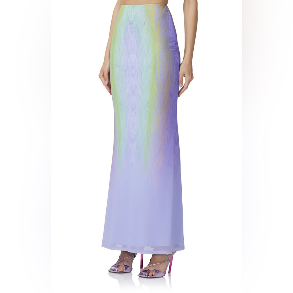 Bloomingdale's Pastel Placed Citrus Swirl Maxi Skirt - Picture 3 of 7